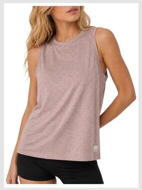 Vuori Energy Tank Heathered Blush Pink Performance Workout Top L